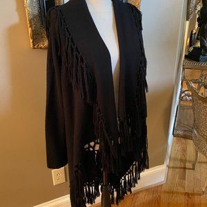 Nordstrom's Long Black Fringe Wrap